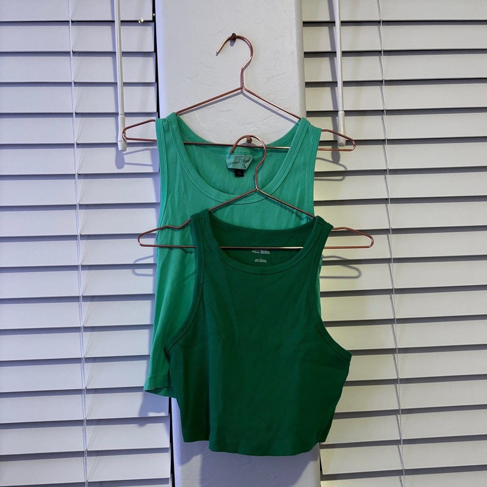 Green Tank Tops Set 🌴